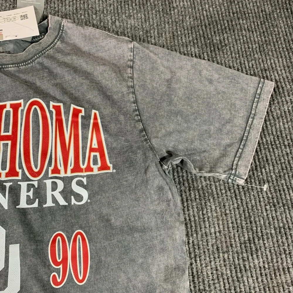 NWT- Oklahoma Sooners T Shirt Adult S Gray‎ Short Sleeve College Football Faded